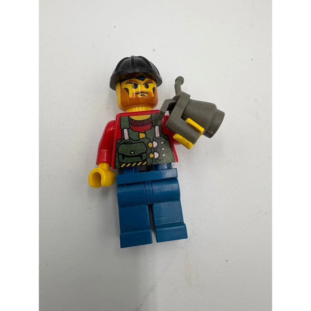 Lego Minifigure Lot Construction Worker with Megaphone and Black Suit Villain